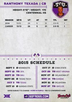 2015 TCU Horned Frogs Schedules #NNO Ranthony Texada Back