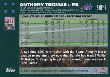 2007 Topps Buffalo Bills #5 Anthony Thomas Back