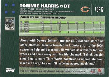 2007 Topps Chicago Bears #7 Tommie Harris Back