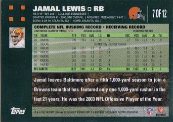 2007 Topps Cleveland Browns #7 Jamal Lewis Back