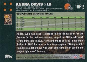 2007 Topps Cleveland Browns #10 Andra Davis Back
