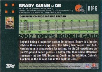 2007 Topps Cleveland Browns #11 Brady Quinn Back