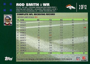 2007 Topps Denver Broncos #2 Rod Smith Back