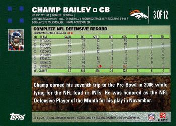 2007 Topps Denver Broncos #3 Champ Bailey Back