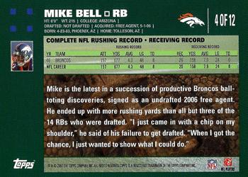 2007 Topps Denver Broncos #4 Mike Bell Back