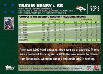 2007 Topps Denver Broncos #5 Travis Henry Back