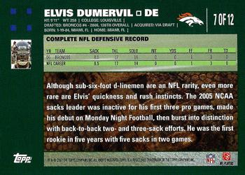 2007 Topps Denver Broncos #7 Elvis Dumervil Back