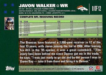 2007 Topps Denver Broncos #8 Javon Walker Back