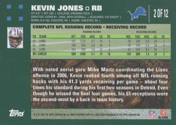 2007 Topps Detroit Lions #2 Kevin Jones Back