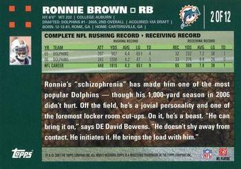 2007 Topps Miami Dolphins #2 Ronnie Brown Back