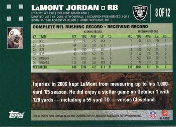 2007 Topps Oakland Raiders #8 LaMont Jordan Back
