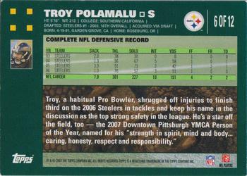 2007 Topps Pittsburgh Steelers #6 Troy Polamalu Back