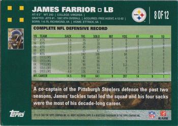 2007 Topps Pittsburgh Steelers #8 James Farrior Back