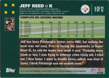 2007 Topps Pittsburgh Steelers #9 Jeff Reed Back