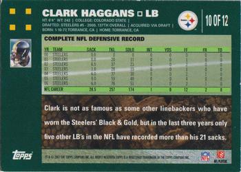 2007 Topps Pittsburgh Steelers #10 Clark Haggans Back