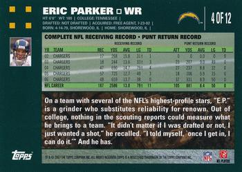 2007 Topps San Diego Chargers #4 Eric Parker Back