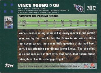 2007 Topps Tennessee Titans #2 Vince Young Back