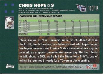 2007 Topps Tennessee Titans #10 Chris Hope Back