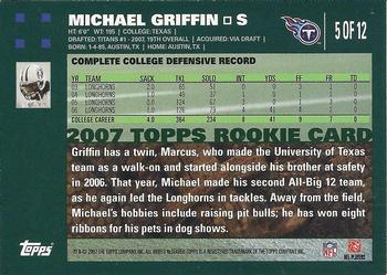 2007 Topps Tennessee Titans #5 Michael Griffin Back