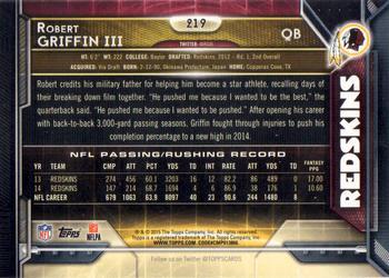2015 Topps - 60th Anniversary #219 Robert Griffin III Back