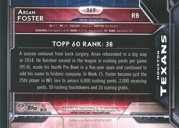 2015 Topps - 60th Anniversary #369 Arian Foster Back