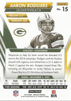 2014 Panini Absolute - Retail Red #15 Aaron Rodgers Back