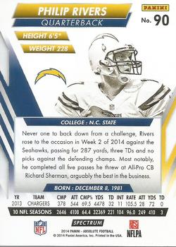 2014 Panini Absolute - Retail Red #90 Philip Rivers Back