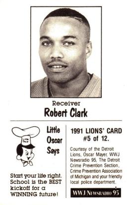 1991 Detroit Lions Police #5 Robert Clark Back