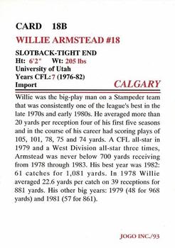 1993 JOGO - Missing Years #18B Willie Armstead Back