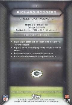 2015 Topps Field Access - Blue #6 Richard Rodgers Back