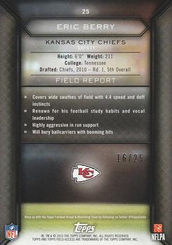 2015 Topps Field Access - Purple #25 Eric Berry Back