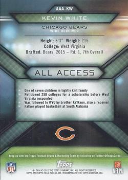 2015 Topps Field Access - All Access #AAA-KW Kevin White Back
