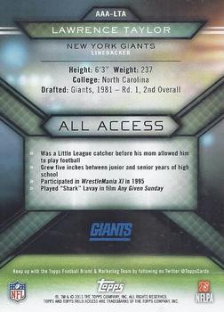 2015 Topps Field Access - All Access #AAA-LTA Lawrence Taylor Back
