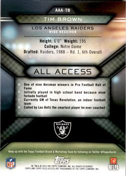 2015 Topps Field Access - All Access #AAA-TB Tim Brown Back