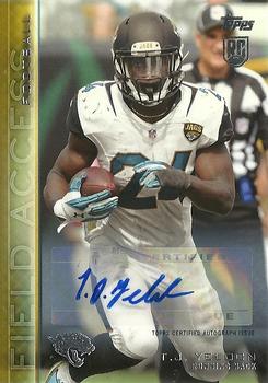 2015 Topps Field Access - Autographs Gold #129 T.J. Yeldon Front