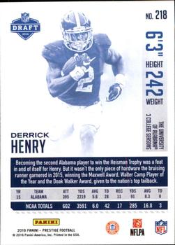 2016 Panini Prestige #218 Derrick Henry Back