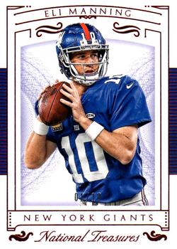 2015 Panini National Treasures - Jersey Number Red #52 Eli Manning Front