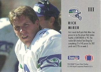 1993 Playoff Contenders - Promos #III Rick Mirer Back