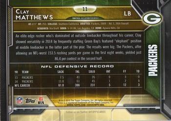 2015 Topps - Super Bowl 50 #11 Clay Matthews Back