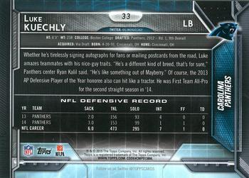 2015 Topps - Super Bowl 50 #33 Luke Kuechly Back