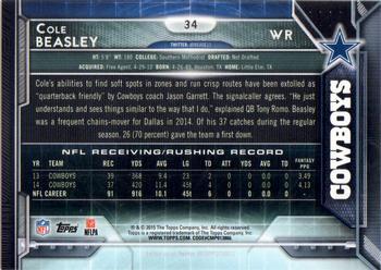 2015 Topps - Super Bowl 50 #34 Cole Beasley Back
