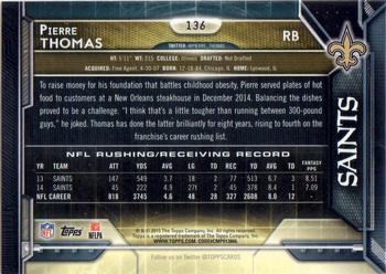 2015 Topps - Super Bowl 50 #136 Pierre Thomas Back