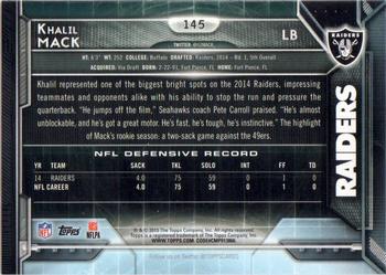 2015 Topps - Super Bowl 50 #145 Khalil Mack Back