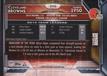 2015 Topps - Super Bowl 50 #248 Cleveland Browns Back
