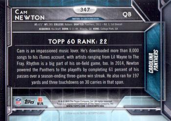2015 Topps - Super Bowl 50 #347 Cam Newton Back