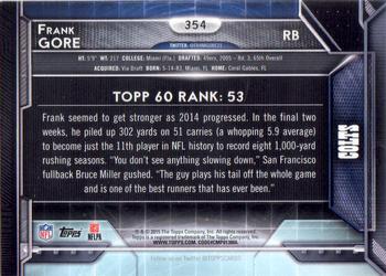 2015 Topps - Super Bowl 50 #354 Frank Gore Back