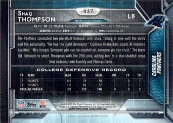 2015 Topps - Super Bowl 50 #427 Shaq Thompson Back