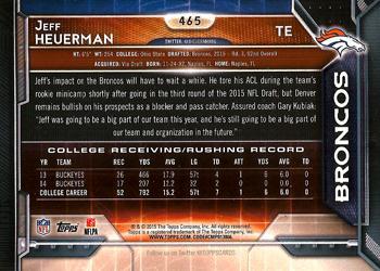 2015 Topps - Super Bowl 50 #465 Jeff Heuerman Back