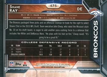 2015 Topps - Super Bowl 50 #475 Shane Ray Back
