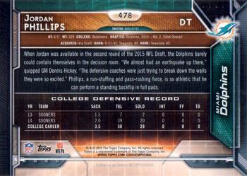 2015 Topps - Super Bowl 50 #478 Jordan Phillips Back